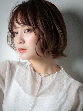 カバーヘア ブリス 川口(COVER HAIR bliss) 斜めバングステップボーンカットくせ毛風ウルフボブパーマz川口!