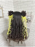 ツインお団子ハーフアップ