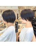 ショートボブ髪型20代30代前髪あり前髪なし面長丸顔【荒牧】AY