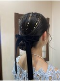 ヘアセット、シニオンスタイル