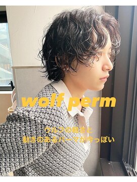 ホロ(hollo) 黒髪マッシュウルフパーマショートスパイラルパーマ