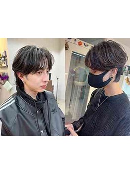 浮きグセ・生えグセは縮毛矯正で扱いやすく☆韓国センターパート/ダウンパーマ[横浜駅/学割U24/フェード]