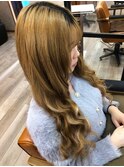 ロングエクステ50本。 巻き髪