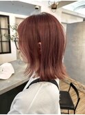 ツヤ感重視◎大人かわいいローズピンクボブ