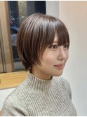 【柔らか質感のナチュラルショートボブ】