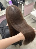 明るめチョコブラウン♪ 透明感ブラウン 艶カラー