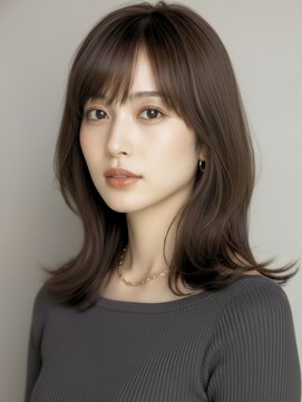 フレイムス ヘアアンドリラックス 赤羽店(Frames hair&relax) 20代30代40代小顔くびれボブ透明感カラーミディアム前髪あり赤羽