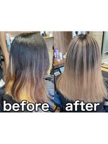 ラル(Lull)&nbsp;ラテバレイヤージュ/活性酸素除去/髪質改善/個室美容室/酸熱