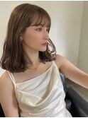 ミディアムヘアレイヤーカット前髪カット髪質改善トリートメント