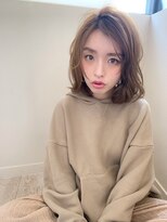 【添田】無造作カールの大人ボブディイルミナカラー
