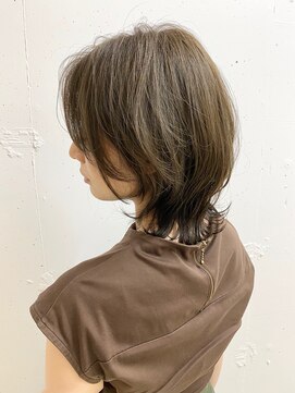 ヴェイン 渋谷(vain) 【vainオフィスハイライト】ミルクティーベージュのネオウルフ