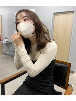 カミエ(kamie)&nbsp;＊ラテカラー ベージュ シースルーバング ミディアム 神戸 三宮