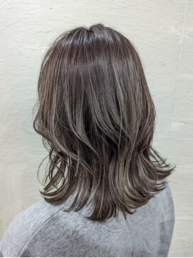 ポンヘアー(PON hair) 暗髪ハイライト☆カーキグレージュ