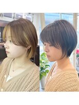 ビューエヒメ(VIEW EHIME)&nbsp;大人ラフウェーブ20代30代40代ボブブラウンスウィングショート