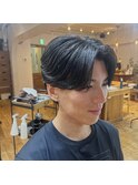 センターパートニュアンスマッシュパーマ渋谷リタッチ黒染め