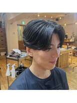 ラナ 渋谷(Lana)&nbsp;センターパートニュアンスマッシュパーマ渋谷リタッチ黒染め