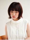ミディアムヘア/斜めバング/グレージュカラー/新宿駅