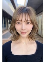 クーエフー(coo et fuu)&nbsp;オリーブベージュ　ニュアンスパーマ　レイヤーカット　藤沢