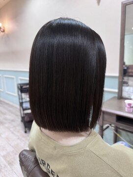 ラボヌールヘアーノーブル 新越谷店(La Bonheur hair noble) 美髪ストレート/ぷつっとボブ【美髪】【イメチェン】