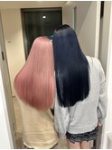 ピンクとネイビー