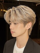 ノラ シンディ(NORA CYNDY)&nbsp;メンズ韓国ヘア毛流れセンターパートホワイトブロンド