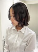 ハイライト白髪ぼかしダブルカラーインナーカラーショートボブ
