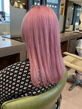 アウラ(AURA) 盛岡ケアブリーチカラーペールピンクベージュショコラブラウン◆