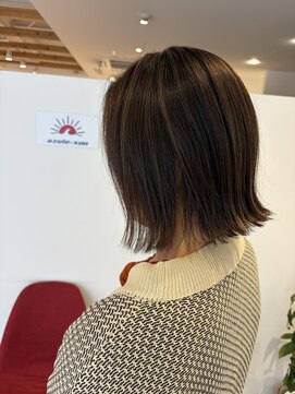 アズールサン 草加西口店(azule-sun) ハイライトカラー,ベージュ,ベージュ系カラー,ミニボブ,【草加】