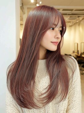 モモ(momo) 前髪カットロング韓国ヘア顔周りレイヤー小顔_m0001