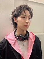 ウリ 横浜(uli)&nbsp;メンズショートウルフ×パーマ×ポイントブリーチ
