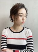 ラフアレンジ_オリーブカラーハイライトカラー_87008