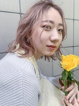 アイティー バイ アルバム 中野店(IT by ALBUM) ゆるカールヘア_イヤリングカラーラベンダーカラー_28376