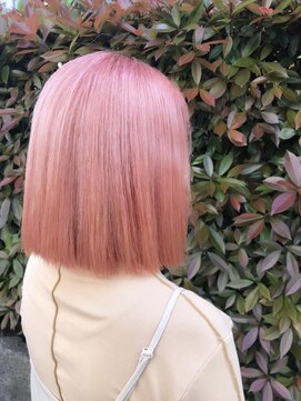 ネオヘアー 曳舟店(NEO Hair) ペールサーモンピンク/似合わせカット/デザインカラー