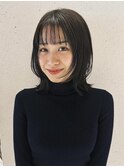 大人ミディアム/レイヤー/顔まわりレイヤー/抜け感