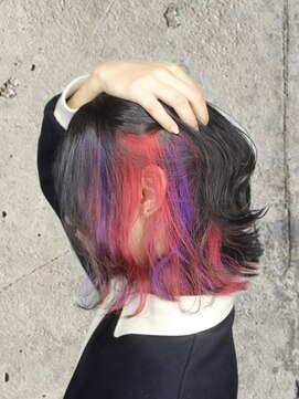 ヘアーデザイン グランツ 平成店(hair design Granz) インナーカラー×ビビットピンクパープル