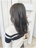 福山市Caary黒髪暗髪韓国風ロングヘアスタイル巻き髪ロングヘア