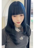 ネイビーカラーレイヤーカット 【韓国ヘア 大阪 梅田】