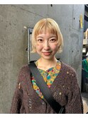 ブロンド×レイヤーミニボブ