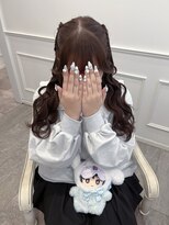 【ヘアメ】お姉さん系ヘア＊編み上げハーフツイン＊新井