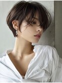 ☆ホワイトグレージュミニウルフデジタルパーマチェリーブラウン