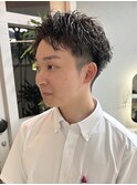 ピンパーマのすっきりショート