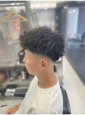 MEN’S HAIR/ブルーブラック/フェザーパーマ/草津
