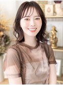 くせ毛風シースルーバングセミウェットヘアa北浦和20代30代40代