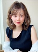 40代大人かわいい前下がりボブ × 赤みを押さえた白髪染め