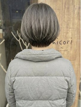 ニコリヘアワークス(nicori hair works) ショートボブ×シアーグレージュ1