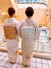 1泊2日訪問着・留袖レンタル+着付け+髪セット ¥35000