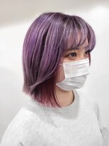 モナン(monan) 淡いピンクパープルインナーカラーアウターカラーデザインカラー
