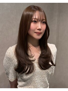 ミーク(meak) 顔まわりレイヤー/縮毛矯正/透明感力ラー/堀江/レイヤーカット