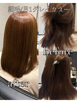 リンクヘアー (Link hair) 月1白髪染め/細毛の艶髪ストレート