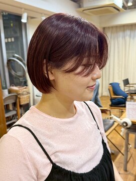 ナック 茶屋町(knack chayamachi) 艶感ボルドーカラー×ショートボブ【阪急梅田】